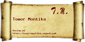 Tomor Montika névjegykártya